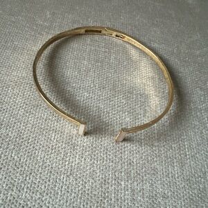 Choker Necklace - Gold with White Accent